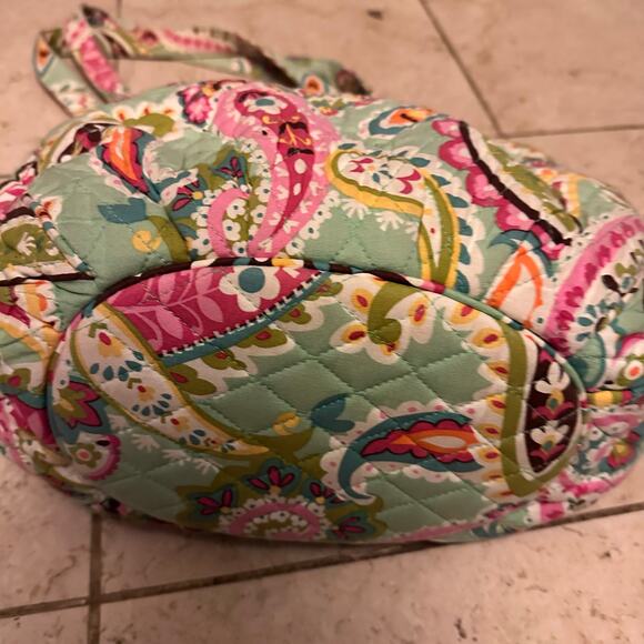Vera Bradley Mandy Paisley Quilted Tote Shoulder Bag Purse Tutti Fruitti Green - Picture 6 of 12